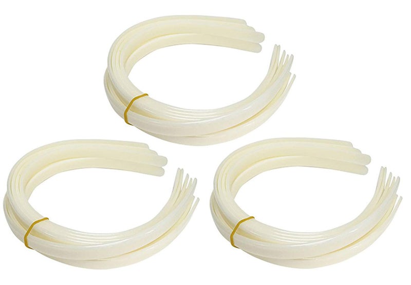 Q-YO Craft Plastic Headbands - No Teeth, DIY Hair Accessories (30pc 3/8" (12mm)) - Image 1